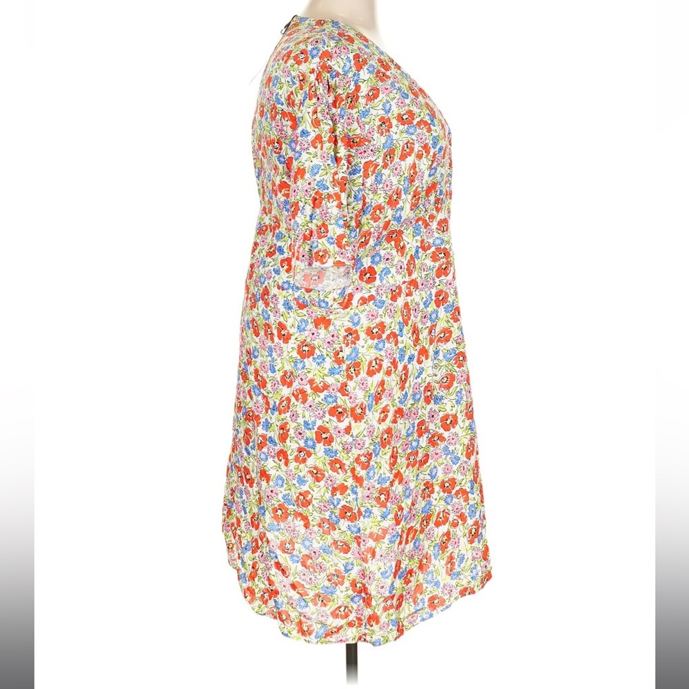 Nobody’s Child Alexa Floral Mini Dress Button Front Red Blue Size 20 - Picture 5 of 8